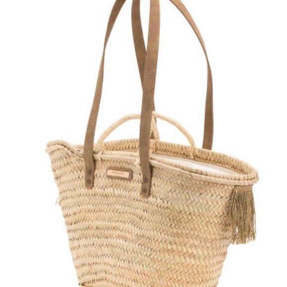 NWT Elegant Fringe Straw Tote - Tan - Picture 4 of 4